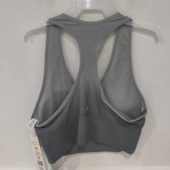 NWT Harmony Balance Women's Peached Yoga Crop Size L Ribbed Gray $40 3HL35 - Picture 2 of 2